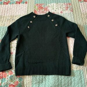 J.Crew Hunter green wool-blend pullover sweater